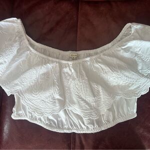 Elegant White Off-Shoulder Crop Top